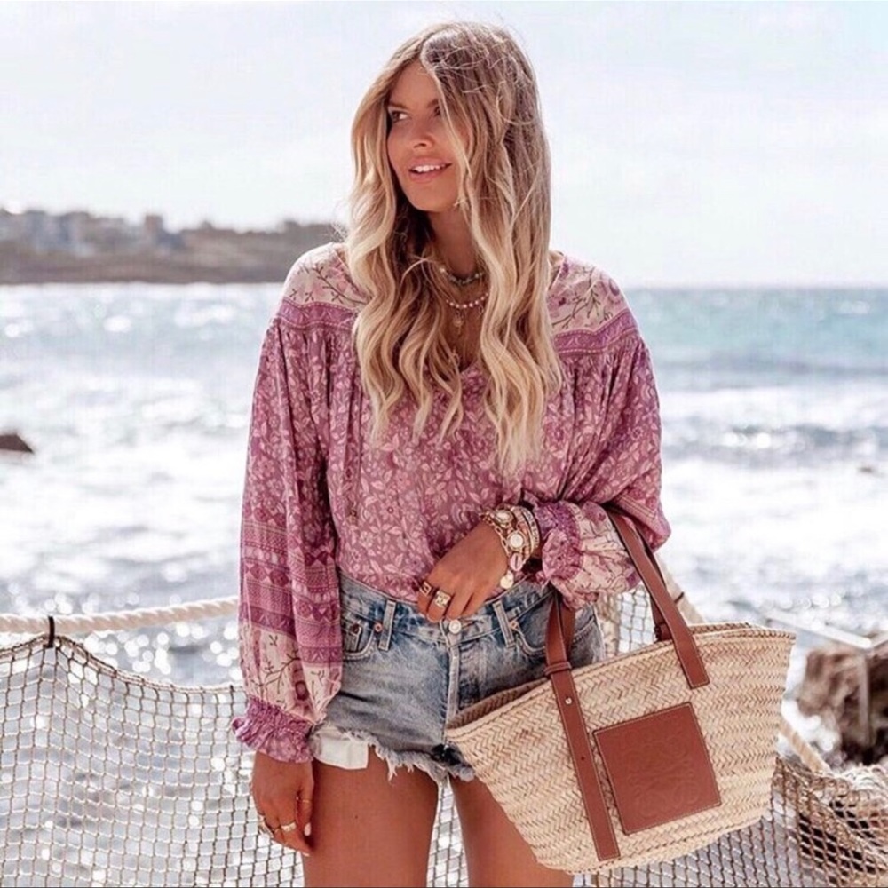 NWT Spell Dahlia Blouse in Mulberry